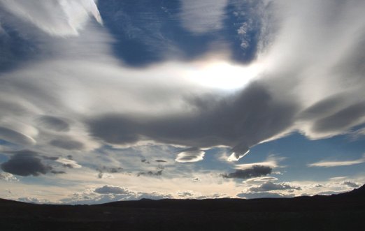 Patagonian skies I noticed the strangest clouds in the Patagonian blue skies - Los Glaciares National Park - Argentina - january 21, 2010