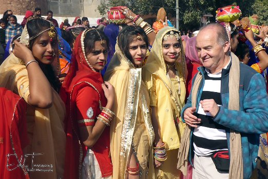Bikaner Interacting with the beautiful young ladies at the Camel Fair of Bikaner. January 11, 2020