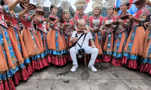 Eddy tastes ricewine Eddy is tasting rice wine during a ceremony in Tanjiang - China. May 1, 2026