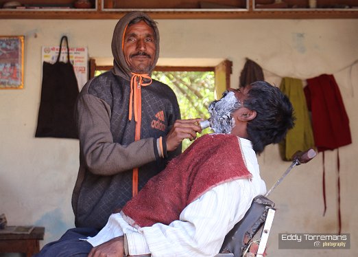 Jaisalmer Having a shave at a Jaisalmer streetside. December 28, 2019