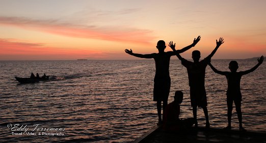 Sunset-4 Enjoying sunset from the village' jetty. Raja Ampat - Indonesia - january 2016
