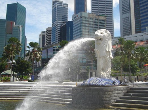 Merlion-1 The Merlion was adopted in the 1960s as the emblem of Singapore - Singapore - August 23, 2007
