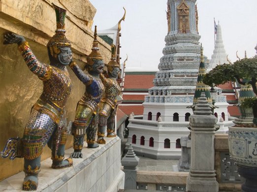 Grand Palace Details at the Grand Palace - Bangkok - December 2013