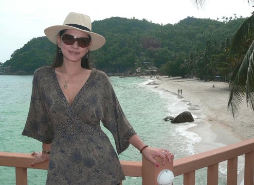 Crystal Bay Pae posing on Crystal Bay - Koh Samui - December 2013