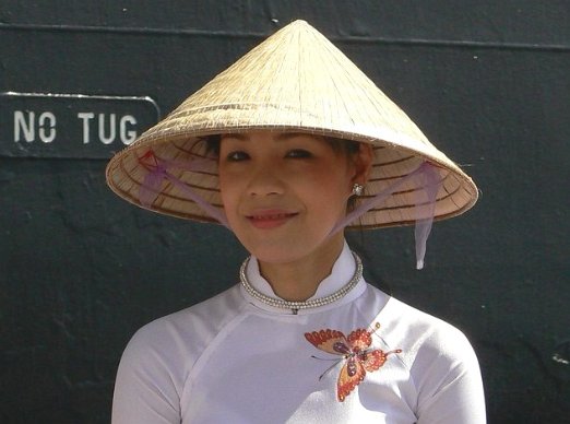 Nha Trang smiles Typical cone-shaped hat December 2013