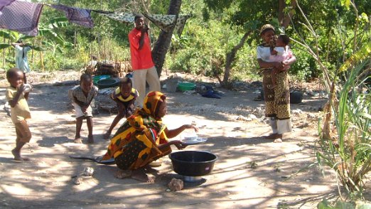 Local Village Doing the housholds outdoors - Zanzibar - Tanzania - August 2006