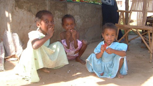 Local village Zanzibar kids in front of their home - Tanzania - August 2006
